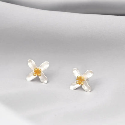 Leliebloem oorknopjes - 925 sterling zilveren oorknopjes