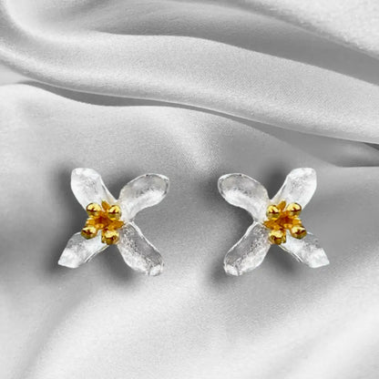 Leliebloem oorknopjes - 925 sterling zilveren oorknopjes