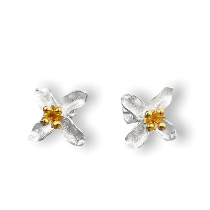 Leliebloem oorknopjes - 925 sterling zilveren oorknopjes