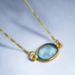Madamlili 18k vergulde ketting met aqua chalcedoon hanger