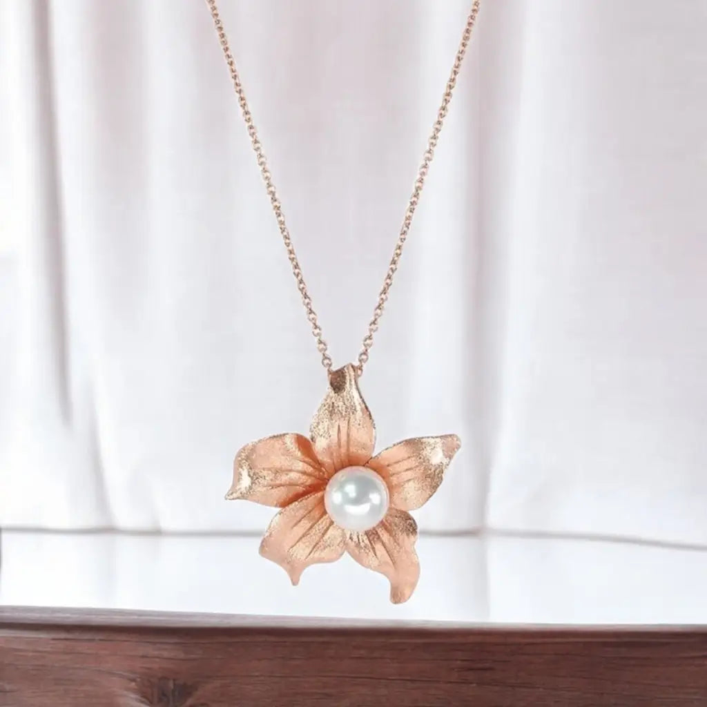 Madamlili 925 sterling zilveren bloemenketting - 18k
