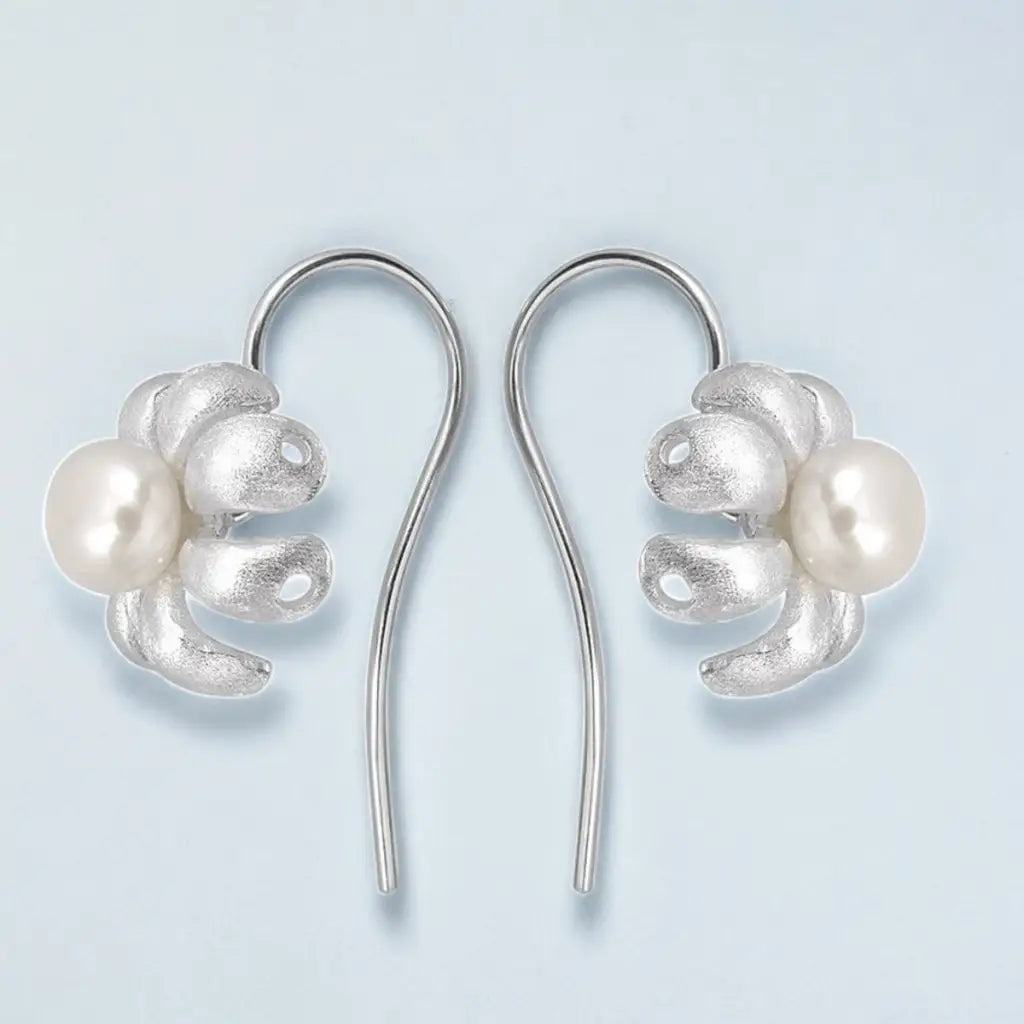 Madamlili 925 sterling zilveren botanische oorbellen