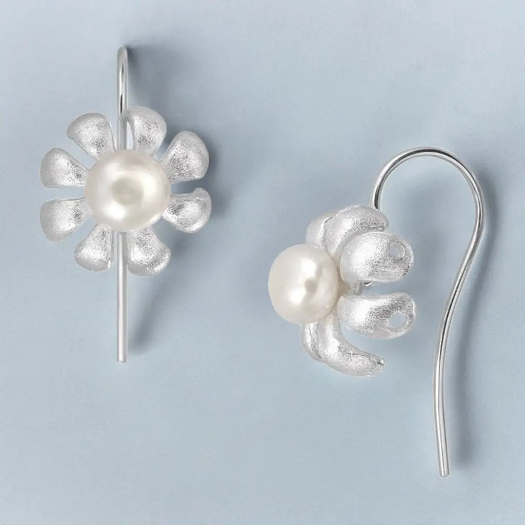 Madamlili 925 sterling zilveren botanische oorbellen