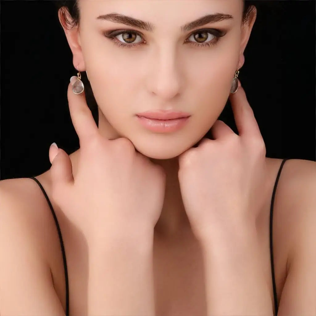 Madamlili aqua topaas edelsteen oorbellen 925 sterling