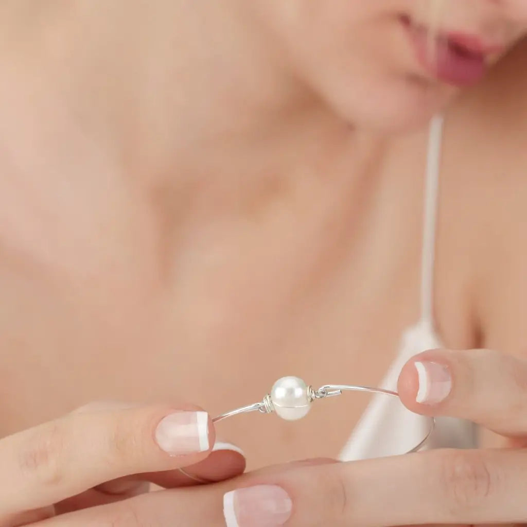 Madamlili armband echte zoetwaterparel. - sieraden