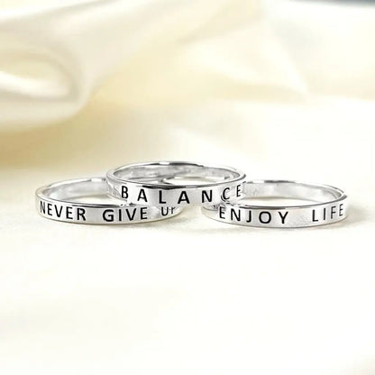 Madamlili balans ring - 925 sterling zilver gravure stempel