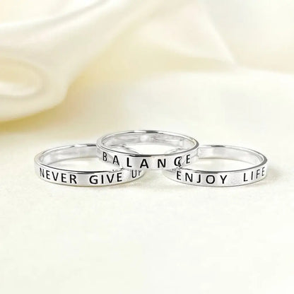 Madamlili balans ring - 925 sterling zilver gravure stempel