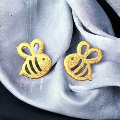 Madamlili bijen mini-oorknopjes - 925 sterling verguld.