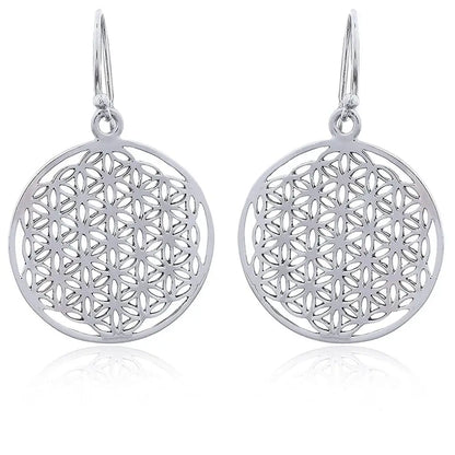 Madamlili bloem des levens oorbellen - 925 sterling zilver.