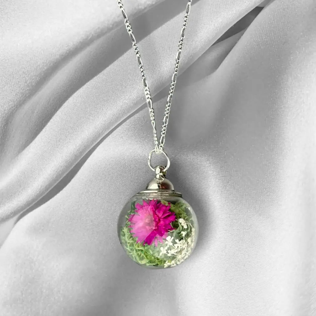 Madamlili boekethanger - 925 echte zilveren bloemenketting