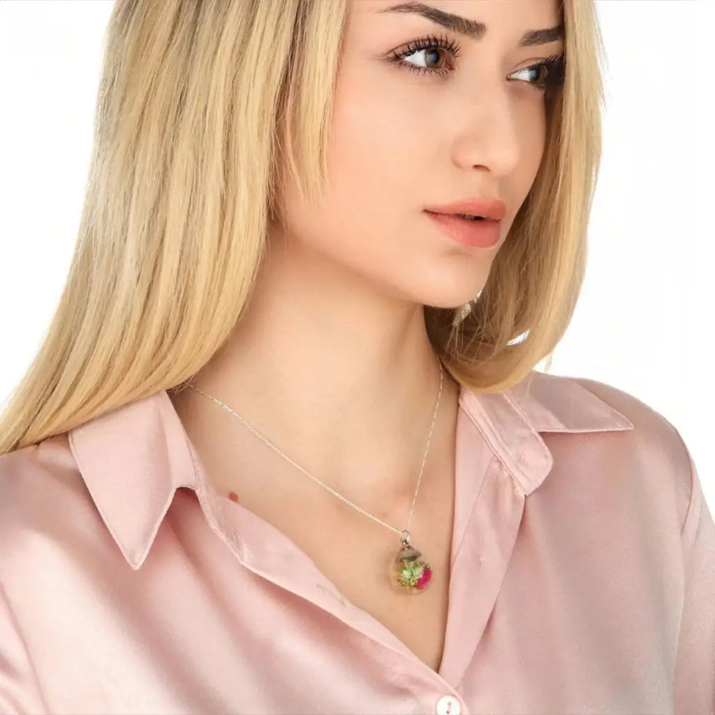 Madamlili boekethanger - 925 echte zilveren bloemenketting