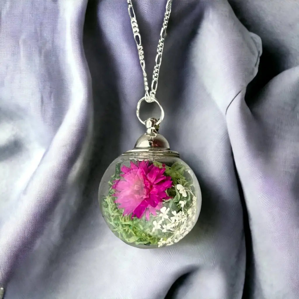 Madamlili boekethanger - 925 echte zilveren bloemenketting