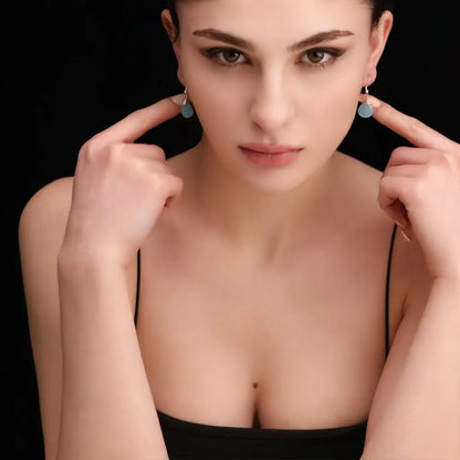 Madamlili chalcedoon druppel zilveren oorbellen 925