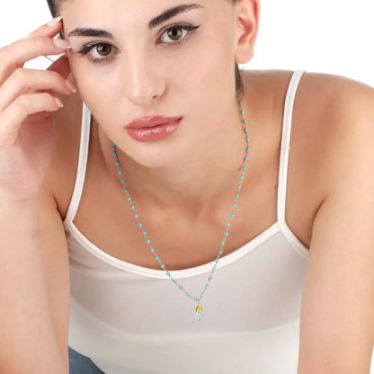 Madamlili chalcedoon edelsteen druppel hanger - turquoise