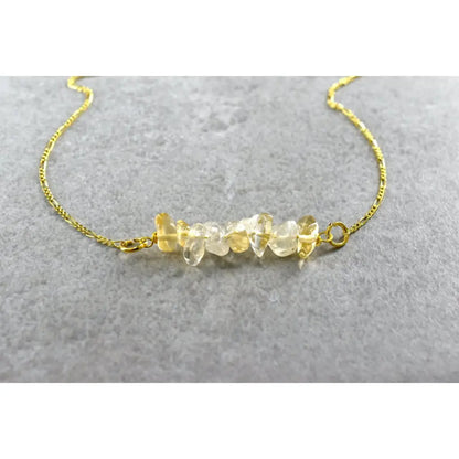 Madamlili citrien gouden ketting - 925 sterling vergulde