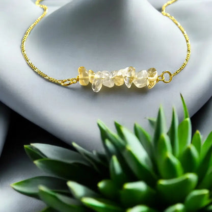 Madamlili citrien gouden ketting - 925 sterling vergulde