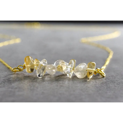 Madamlili citrien gouden ketting - 925 sterling vergulde