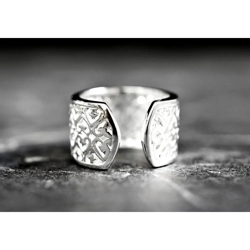 Madamlili decoratieve 925 sterling zilveren ring