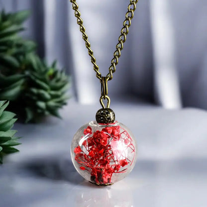 Madamlili echte dille bloemen bronzen ketting. - sieraden