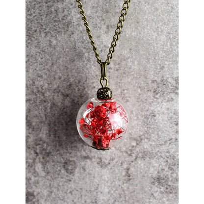 Madamlili echte dille bloemen bronzen ketting. - sieraden