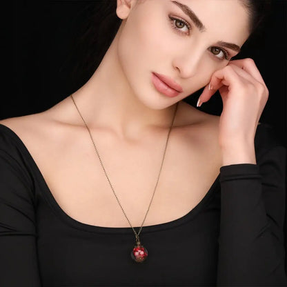 Madamlili echte dille bloemen bronzen ketting. - sieraden