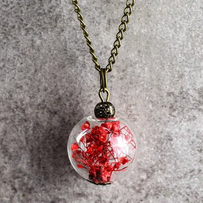 Madamlili echte dille bloemen bronzen ketting. - sieraden