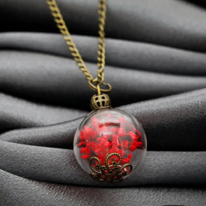 Madamlili echte dille bloemen bronzen ketting. - sieraden