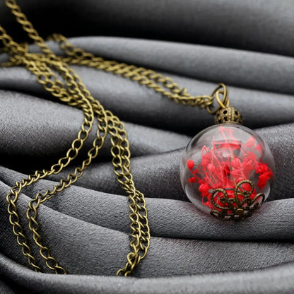 Madamlili echte dille bloemen bronzen ketting. - sieraden