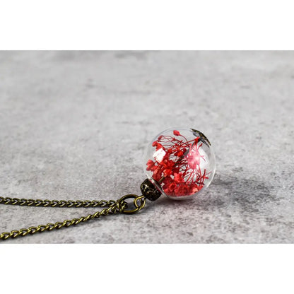Madamlili echte dille bloemen bronzen ketting. - sieraden