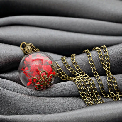 Madamlili echte dille bloemen bronzen ketting. - sieraden