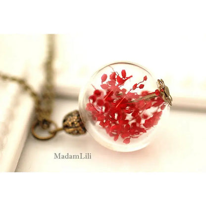 Madamlili echte dille bloemen bronzen ketting. - sieraden