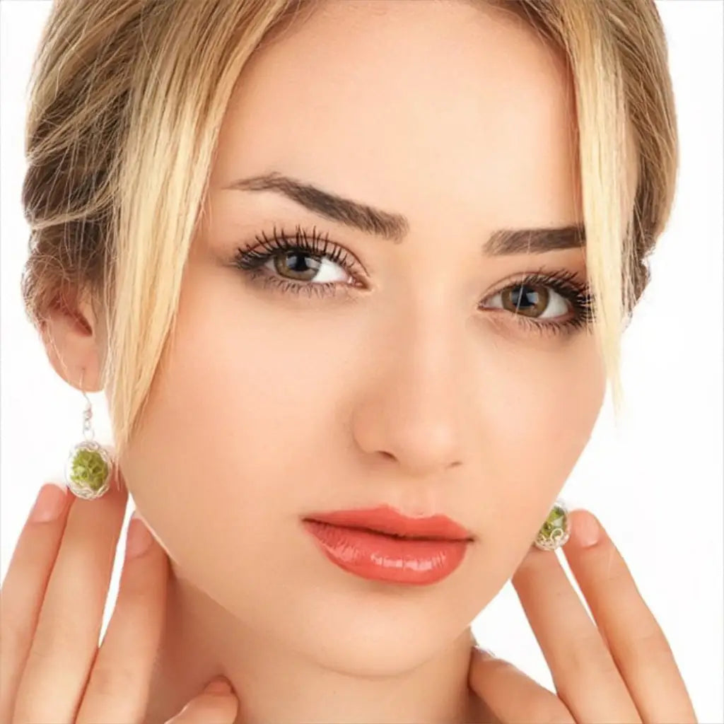 Madamlili echte mos oorbellen - 925 sterling zilver.