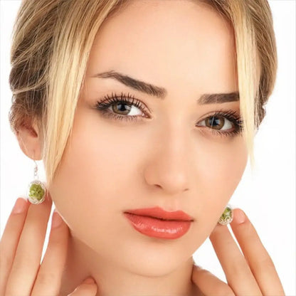 Madamlili echte mos oorbellen - 925 sterling zilver.