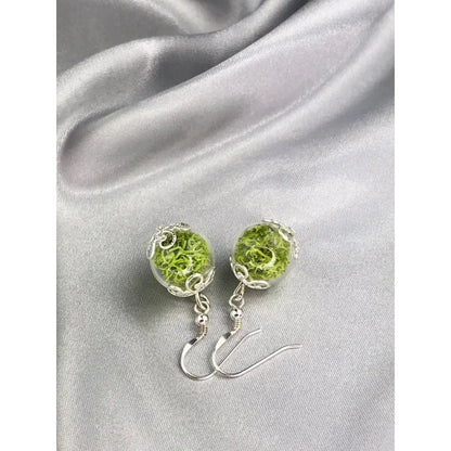 Madamlili echte mos oorbellen - 925 sterling zilver.