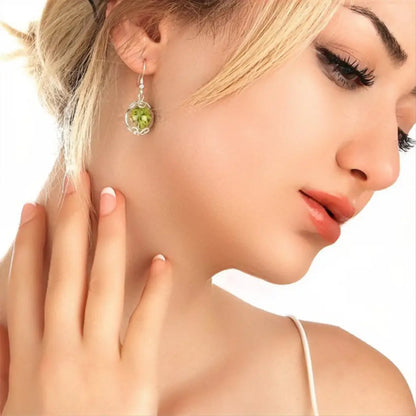 Madamlili echte mos oorbellen - 925 sterling zilver.