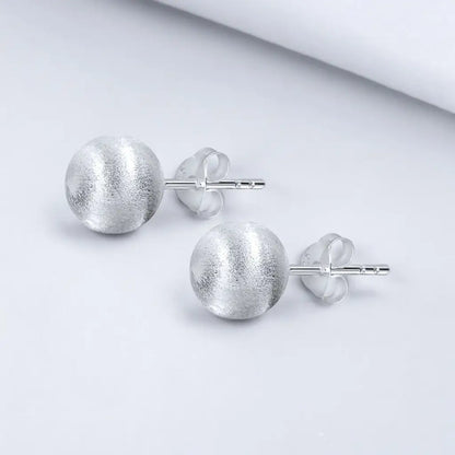 Madamlili geborstelde klassieke zilveren baloorknopjes