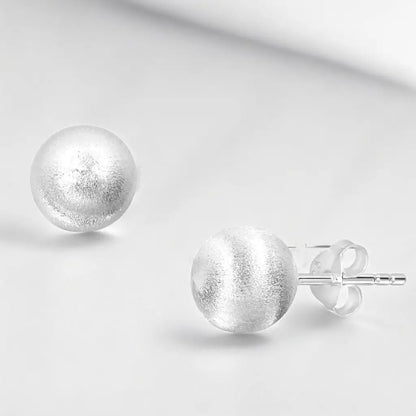 Madamlili geborstelde klassieke zilveren baloorknopjes