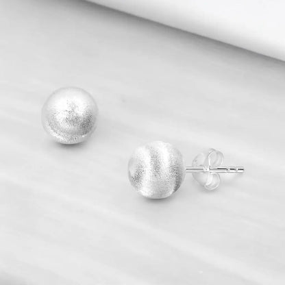 Madamlili geborstelde klassieke zilveren baloorknopjes