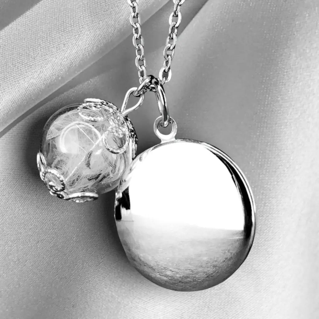 Madamlili gepersonaliseerde paardenbloemmedaillonketting