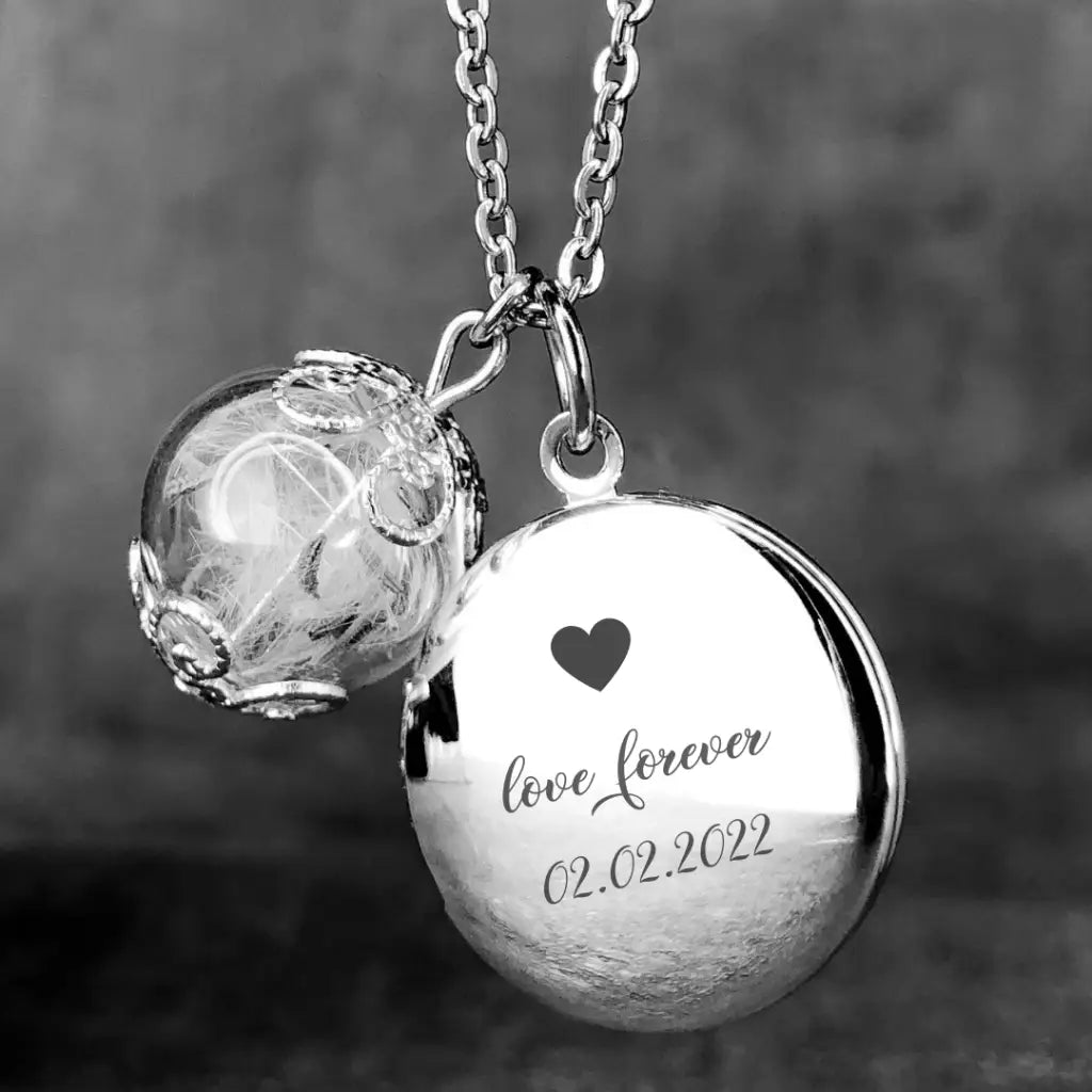 Madamlili gepersonaliseerde paardenbloemmedaillonketting