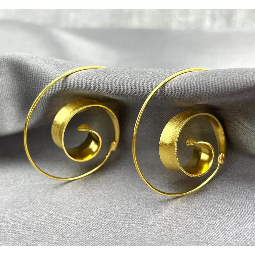Madamlili gouden spiraal oorbellen - 925 sterling goud