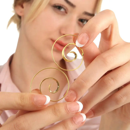 Madamlili gouden spiraal oorbellen - 925 sterling goud