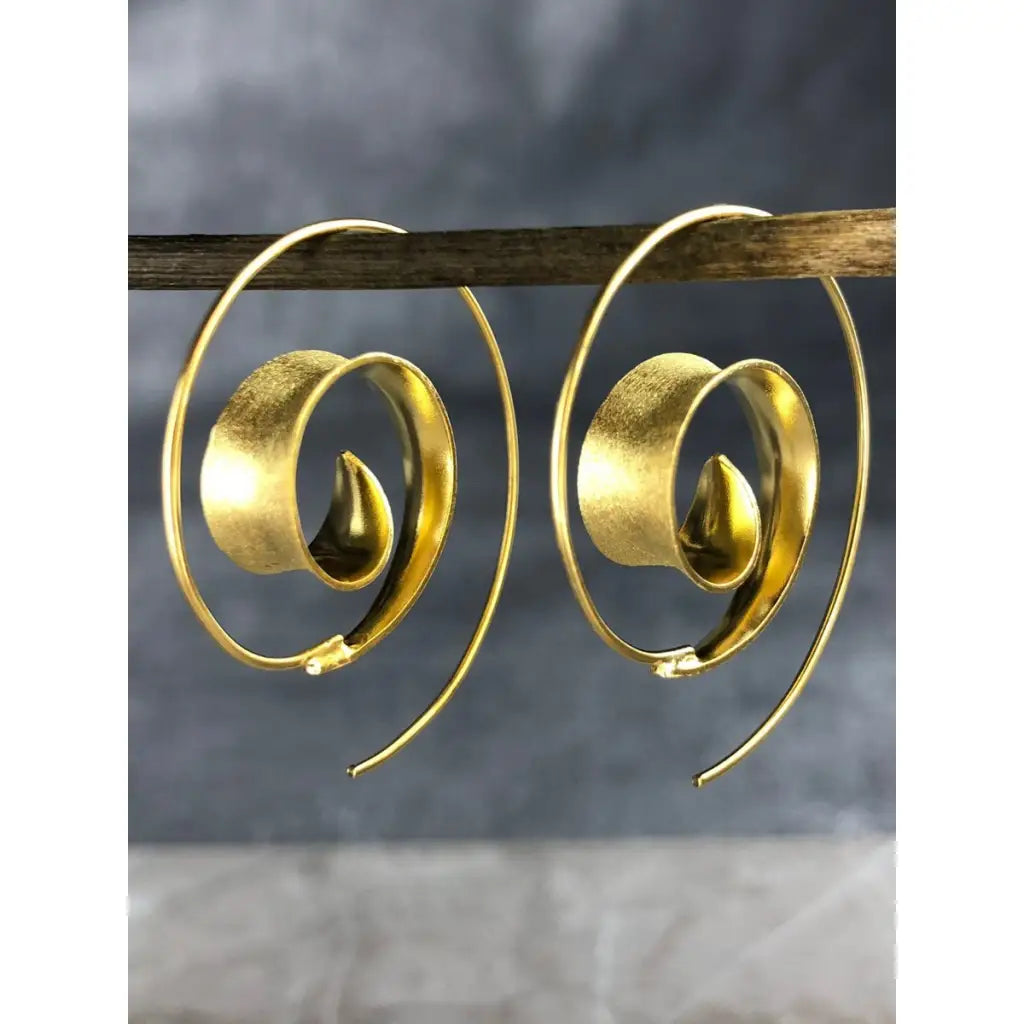 Madamlili gouden spiraal oorbellen - 925 sterling goud