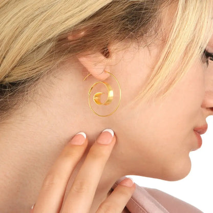 Madamlili gouden spiraal oorbellen - 925 sterling goud