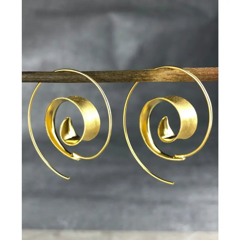 Madamlili gouden spiraal oorbellen - 925 sterling goud