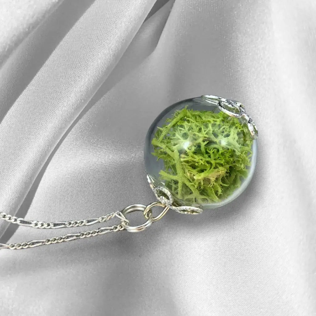 Madamlili groene mos ketting - terrarium 925 sterling