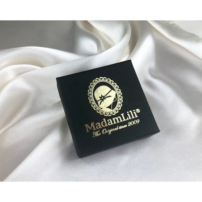 Madamlili hortensia blad gouden glazen medaillon hanger
