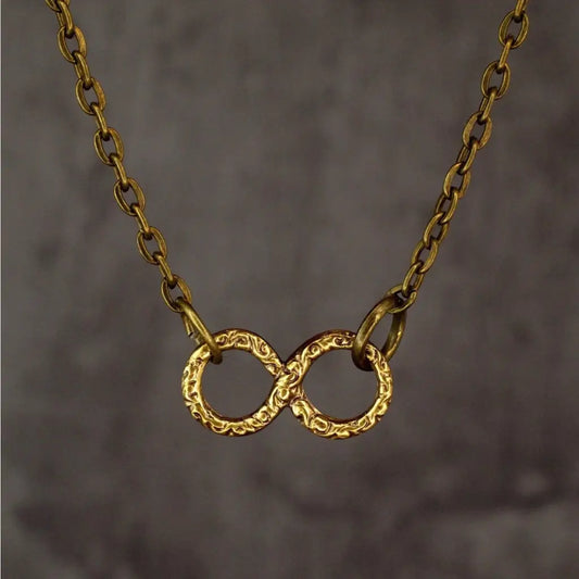 Madamlili infinity ketting - bronzen filigraan infinity.