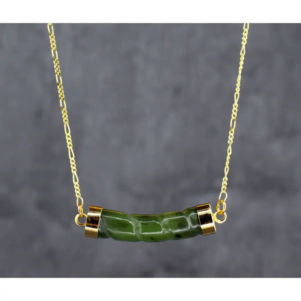 Madamlili jade rod gouden ketting - 925 sterling vergulde