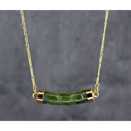 Madamlili jade rod gouden ketting - 925 sterling vergulde